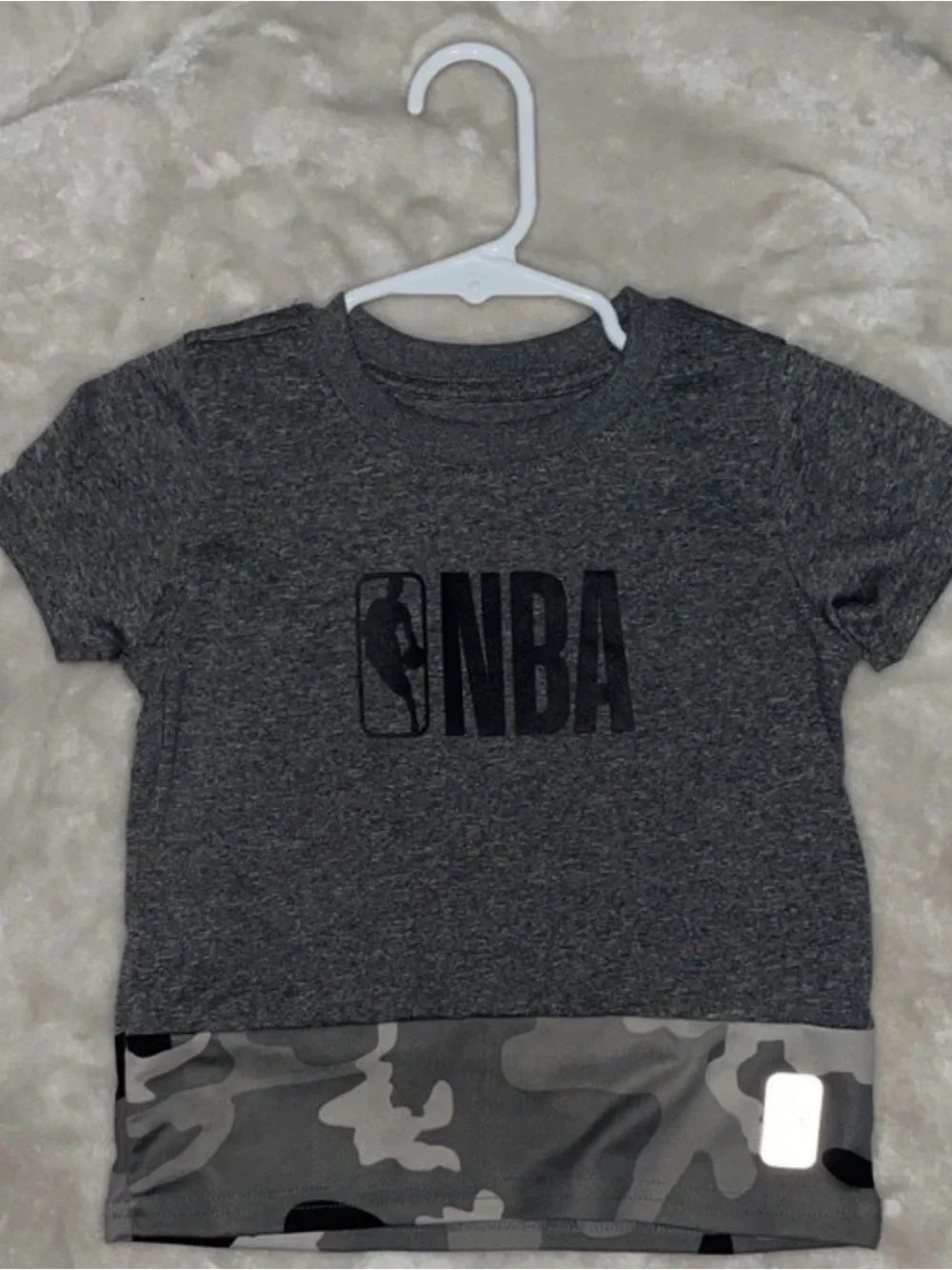 NBA 3t Gray Short-Sleeve Tee with Gray Camo detail